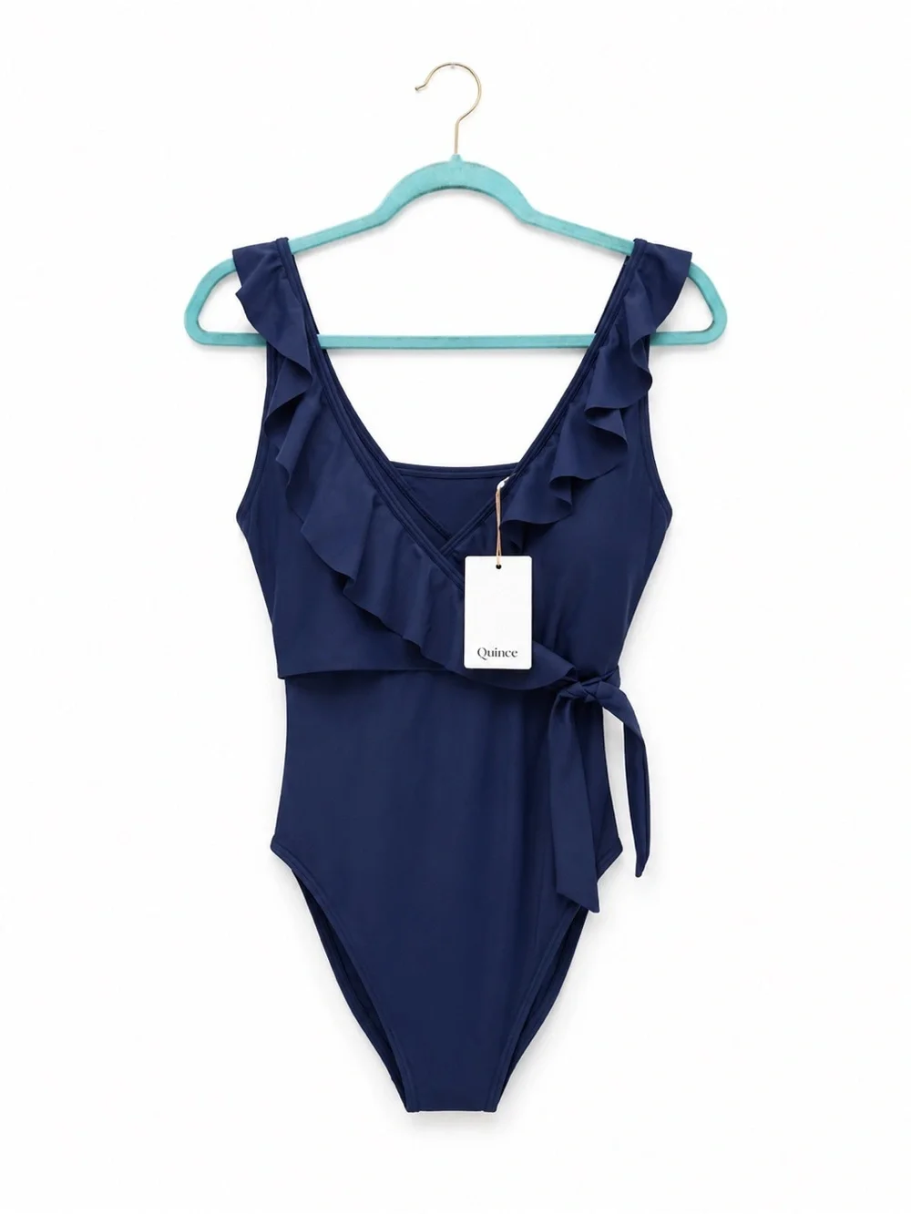 Quince Italian Ruffle Wrap One-Piece Swimsuit